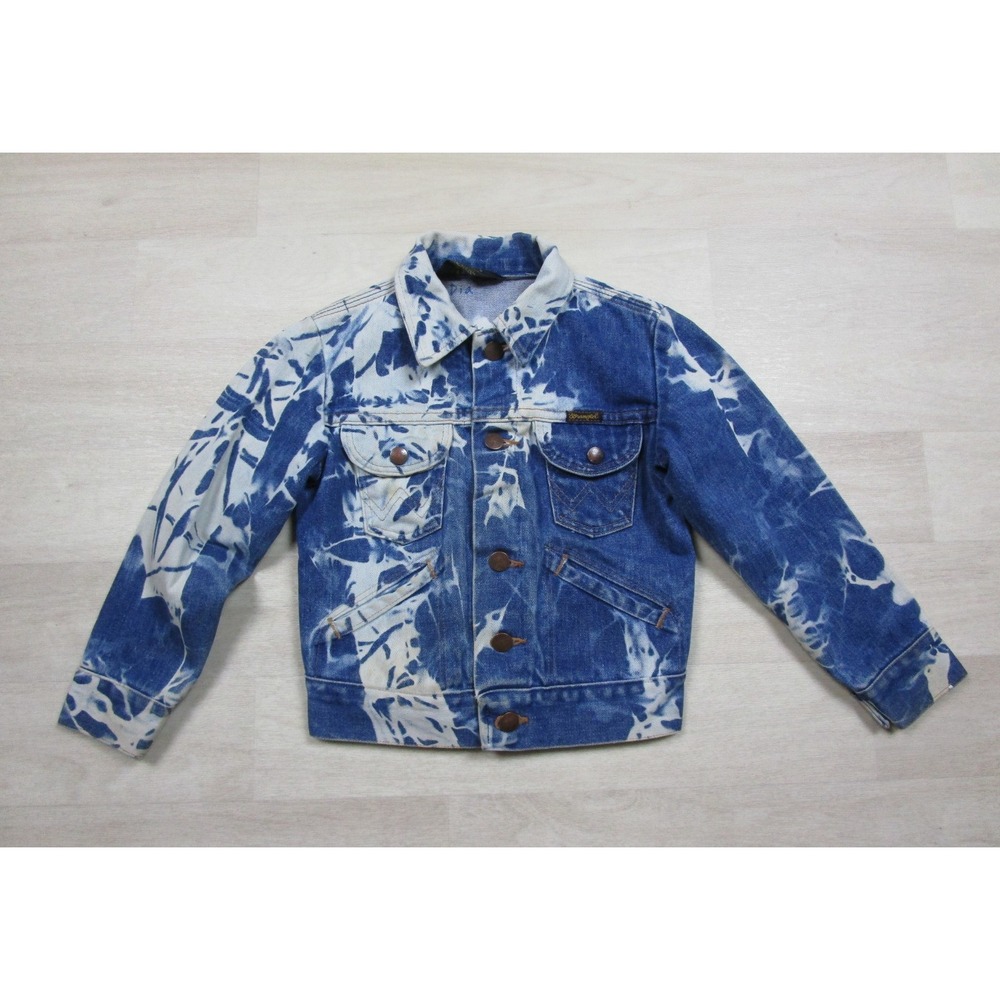Vintage Wrangler No Fault Denim Jacket Youth Size (S) USA Made Bleached
